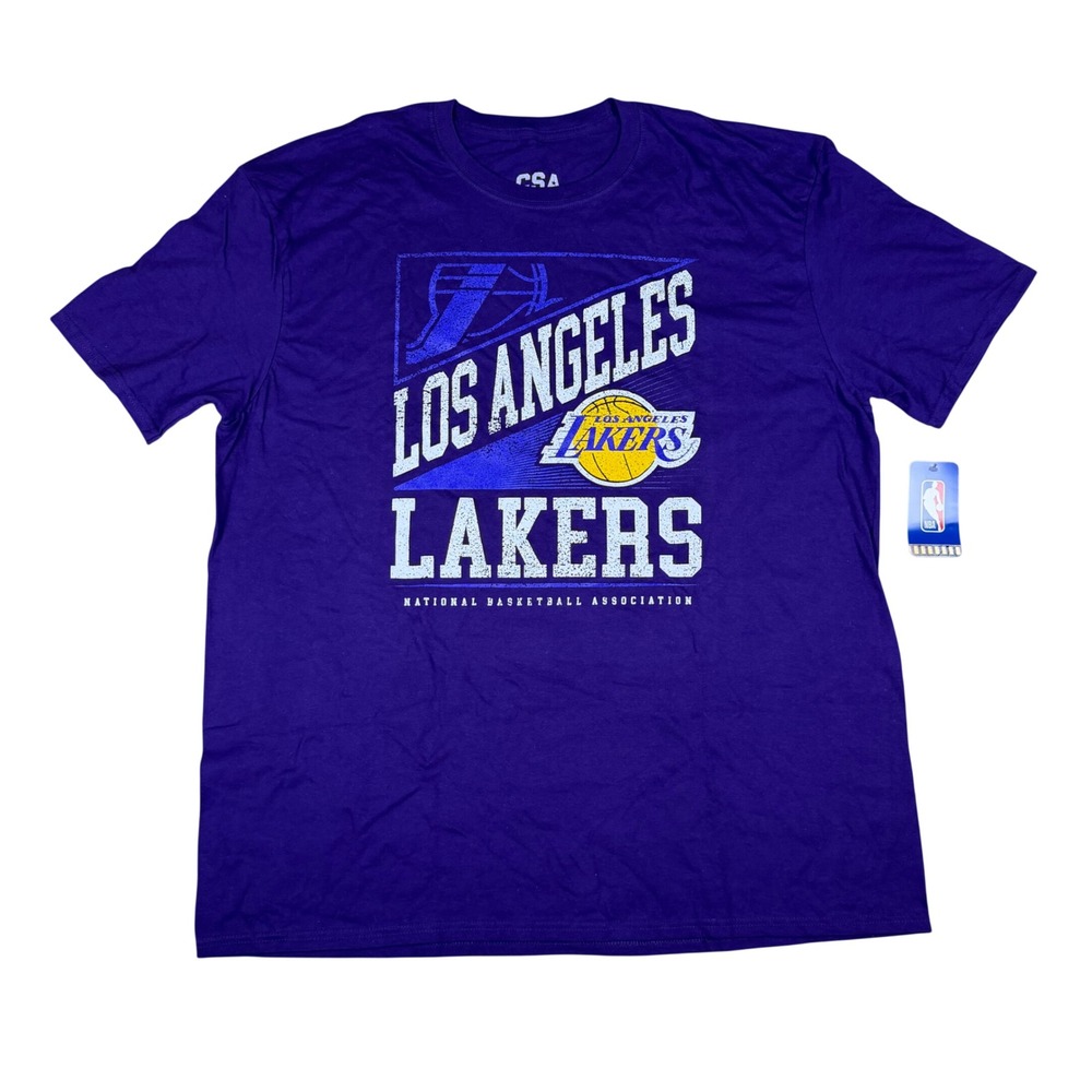 NBA Los Angeles Lakers CSA Graphic T-Shirt Mens 2XL Dark Purple NWT 047-54-0601